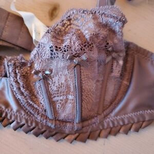 Simone Perele Brown Corset Lace Demi BRA US Size 32B